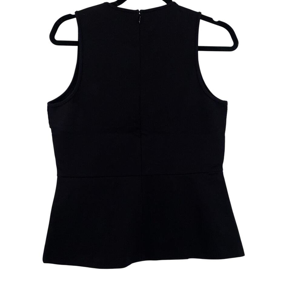 NWT J. Crew Black Structured Mixed Lace Peplum Shell Sleeveless Top Small - Picture 7 of 12